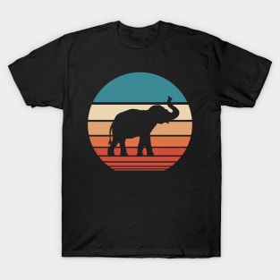 Elephant Retro Sunset T-Shirt